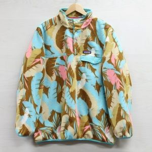 Patagonia Synchilla Snap T Pullover Fleece Jacket Womens Size XL - Feather Dance